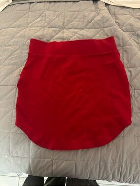 Forever 21 Red Mini Skirt with Curved Hem